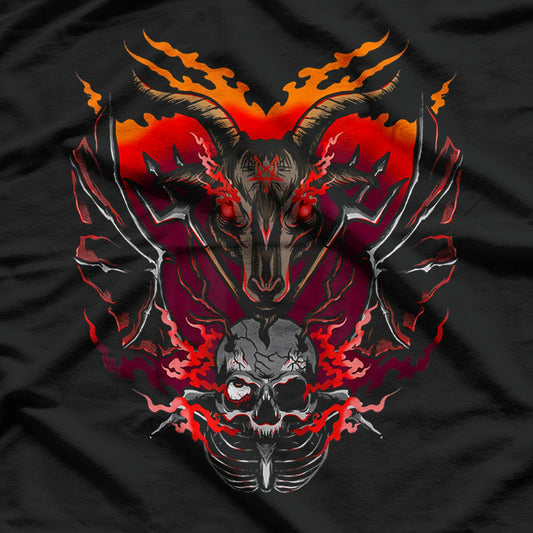 Satanic Baphomet Skeleton Skull Devil for Gothic Occult Lovers T-Shirt