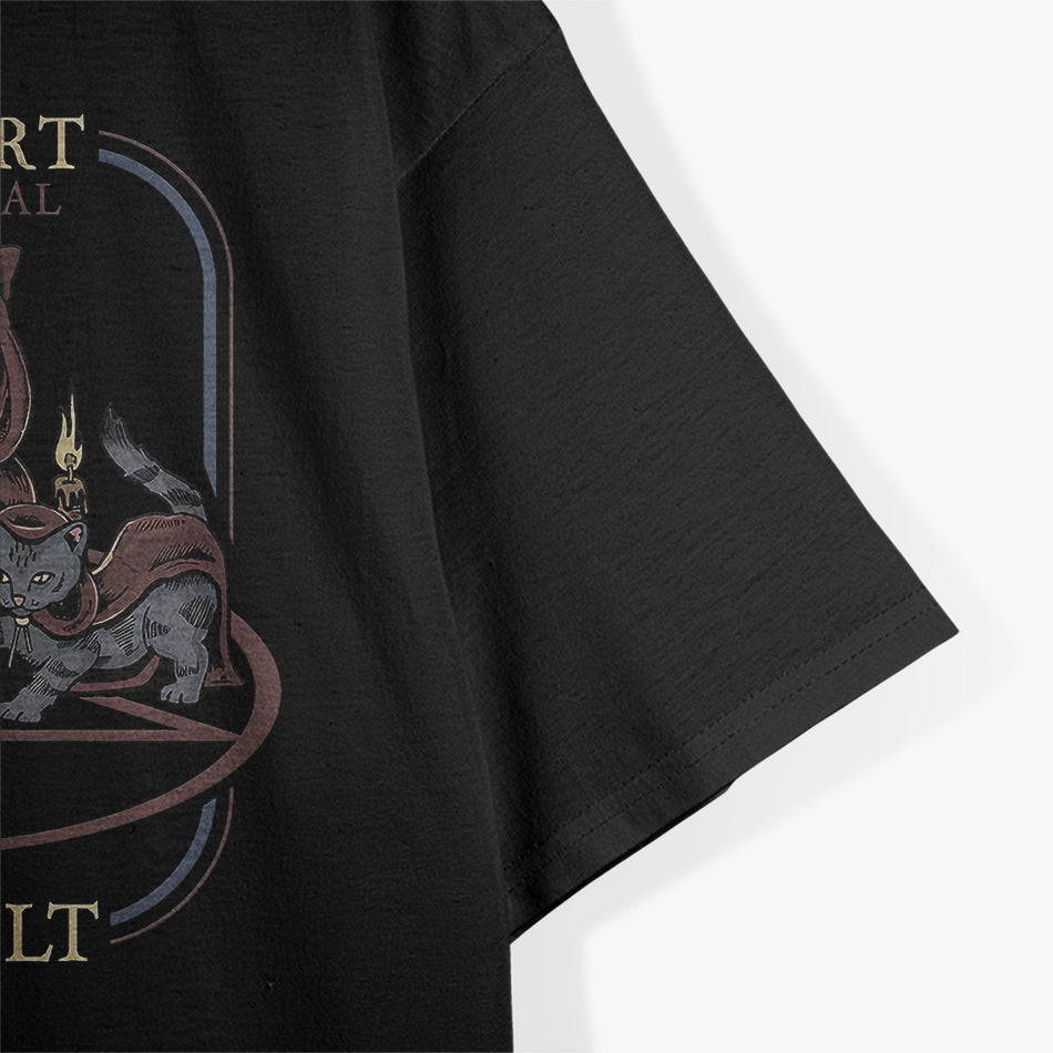 Support Your Local Cat Cult - Retro Occult Charm for Feline Lovers T-Shirt