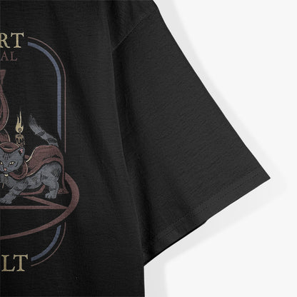 Support Your Local Cat Cult - Retro Occult Charm for Feline Lovers T-Shirt