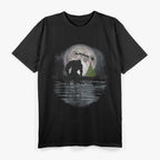 Funny Bigfoot Christmas Santa Sleigh Reindeer Ice Skating T-Shirt