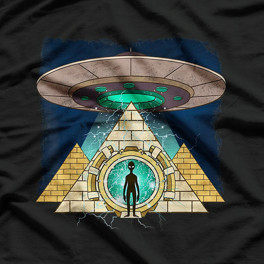 Ancient Astronaut Egyptian Pyramid Alien Conspiracy Theory T-Shirt