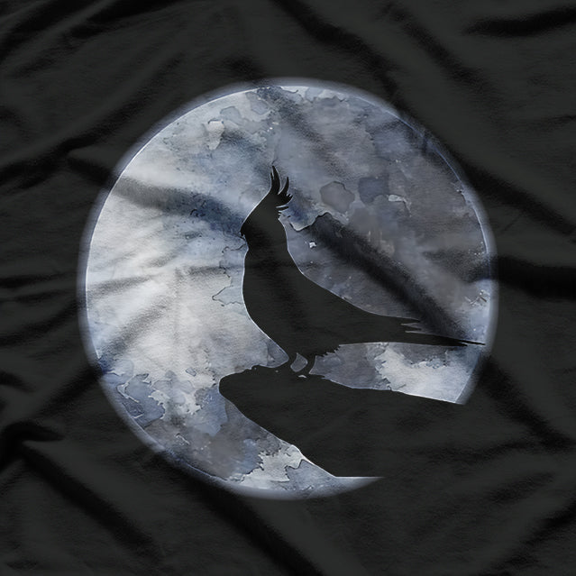 Cockatiel Silhouette - Cockatiel Parrot Bird Moon T-Shirt