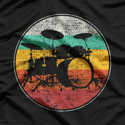 Drums Drummer Band Drumset Retro Vintage T-Shirt