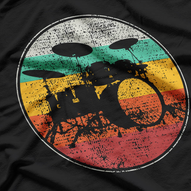 Drums Drummer Band Drumset Retro Vintage T-Shirt