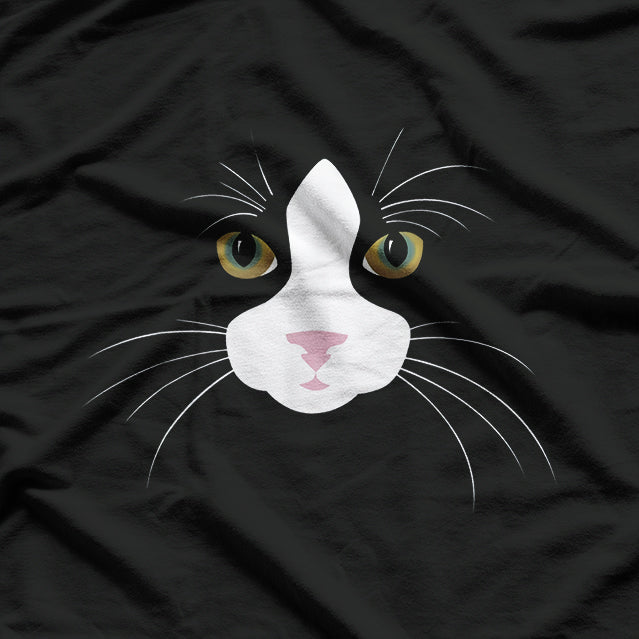 Funny Tuxedo Cat Face T-Shirt