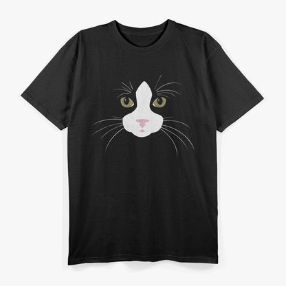 Funny Tuxedo Cat Face T-Shirt