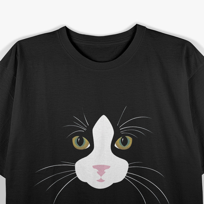 Funny Tuxedo Cat Face T-Shirt