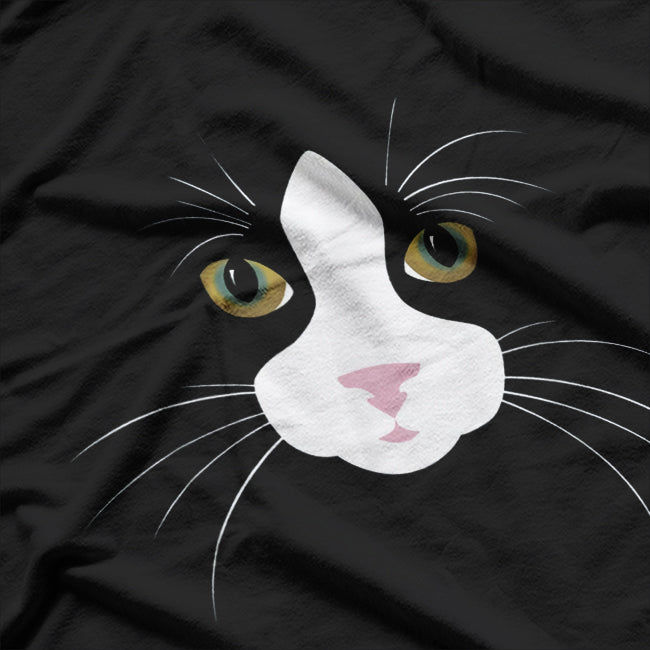 Funny Tuxedo Cat Face T-Shirt