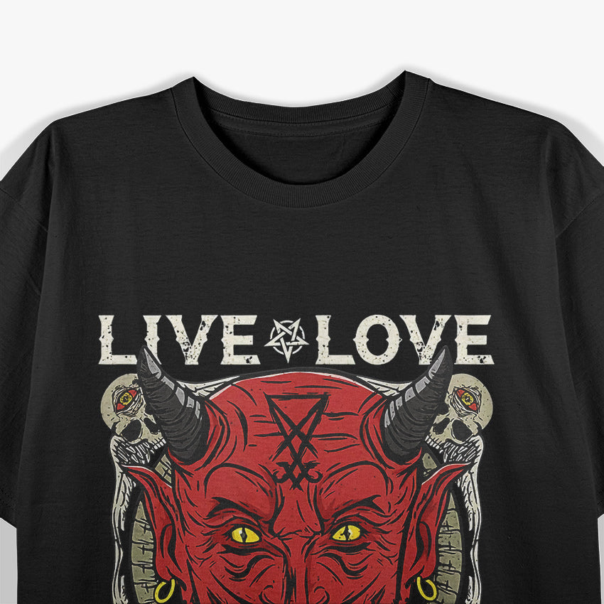 Live, Love, Lucifer: Satanic Devil Occult T-Shirt