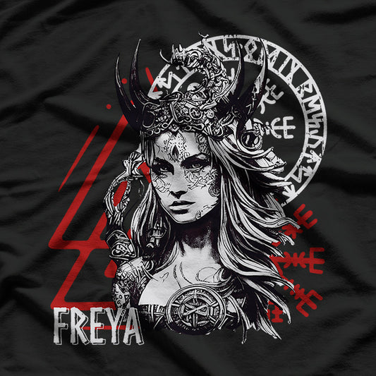 Viking Goddess Freya: Warrior of Love, Beauty, and Battle T-Shirt