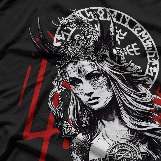 Viking Goddess Freya: Warrior of Love, Beauty, and Battle T-Shirt