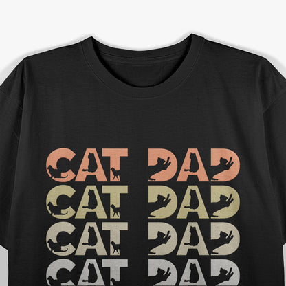 Cat Dad Ever Kitten Parents Animal Father Retro T-Shirt