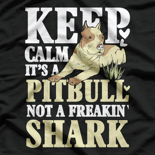 Pitbull Graphic Keep Calm Its A Pitbull Not A Freakin Shark T-Shirt