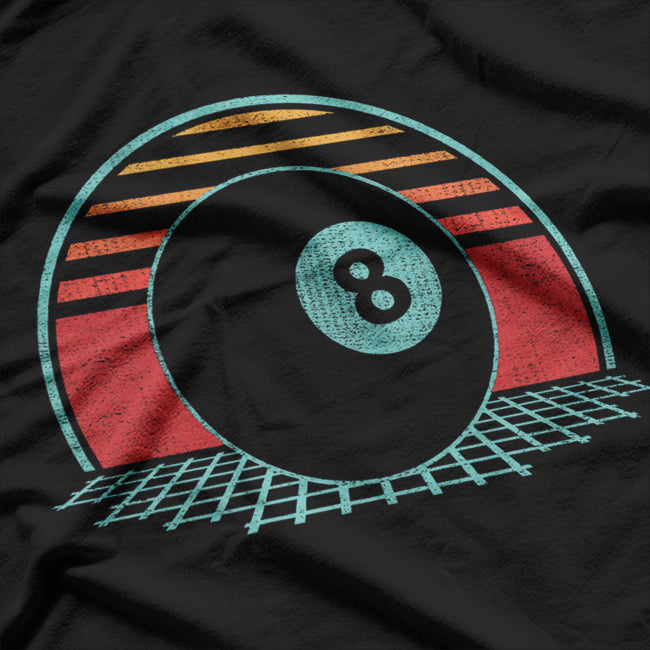 Pool Player Billiards Lover – Retro 80s Vintage 8 Ball T-Shirt
