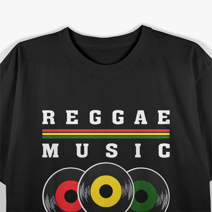 Reggae Music 7 Inch Vinyl Singles – Celebrate Jamaica, Rasta Culture T-Shirt