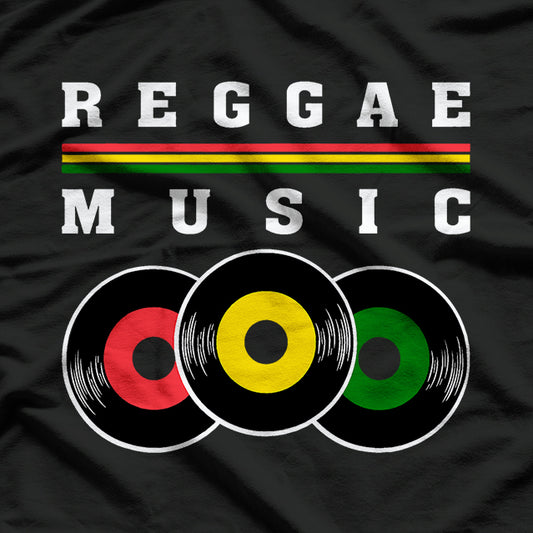 Reggae Music 7 Inch Vinyl Singles – Celebrate Jamaica, Rasta Culture T-Shirt