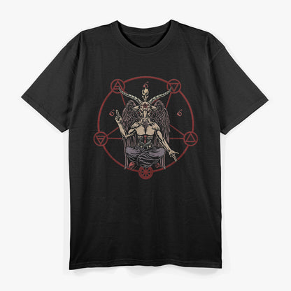 Satanic Pentagram 666 Baphomet Ritual Design for Goth Enthusiasts T-Shirt