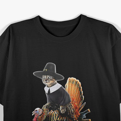 Thanksgiving Cat Pilgrim Costume T-Shirt