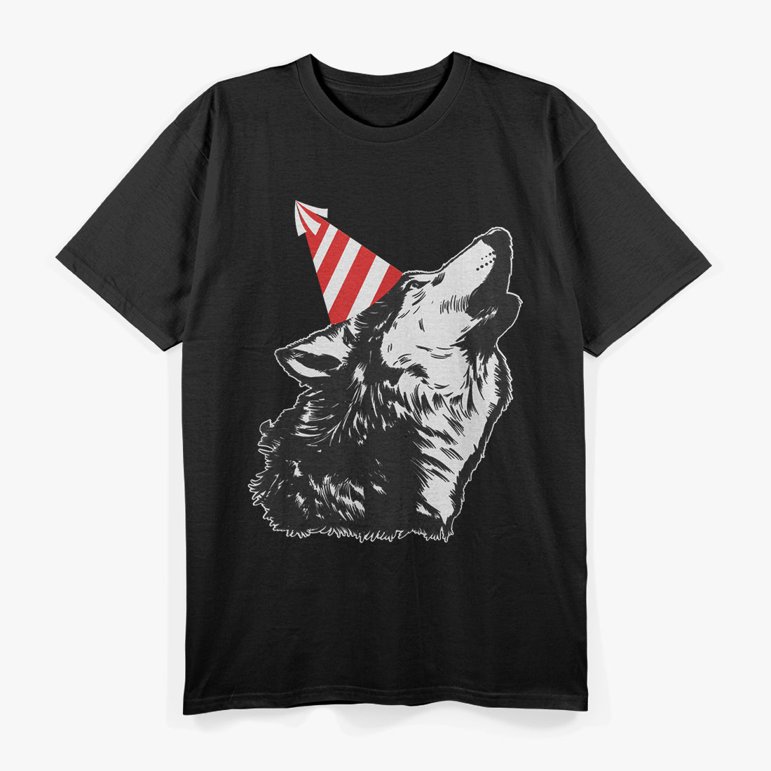 Wolf At A Party Cute Birthday Party T-Shirt