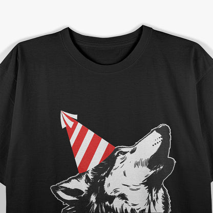 Wolf At A Party Cute Birthday Party T-Shirt