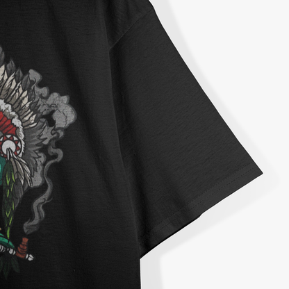 Alien Native American Indian Headdress Sci-fi Fusion T-Shirt