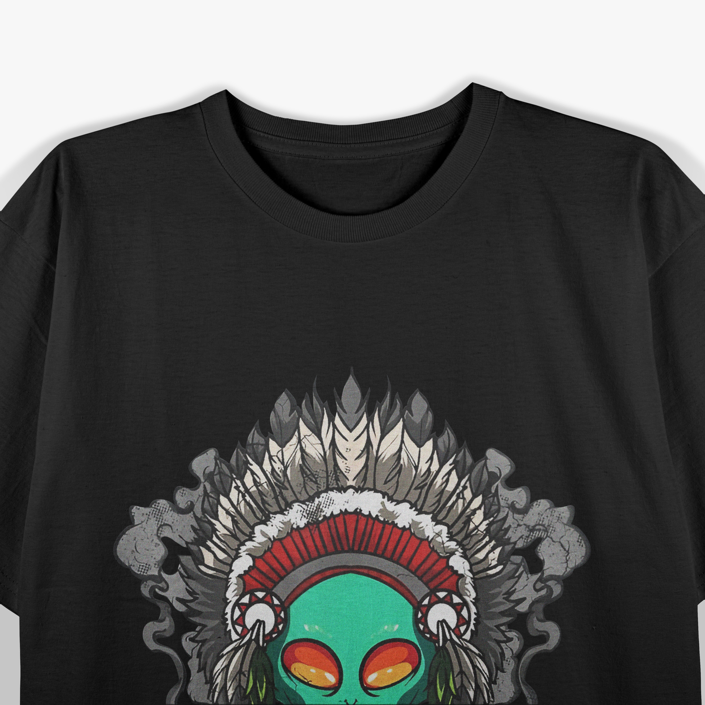 Alien Native American Indian Headdress Sci-fi Fusion T-Shirt