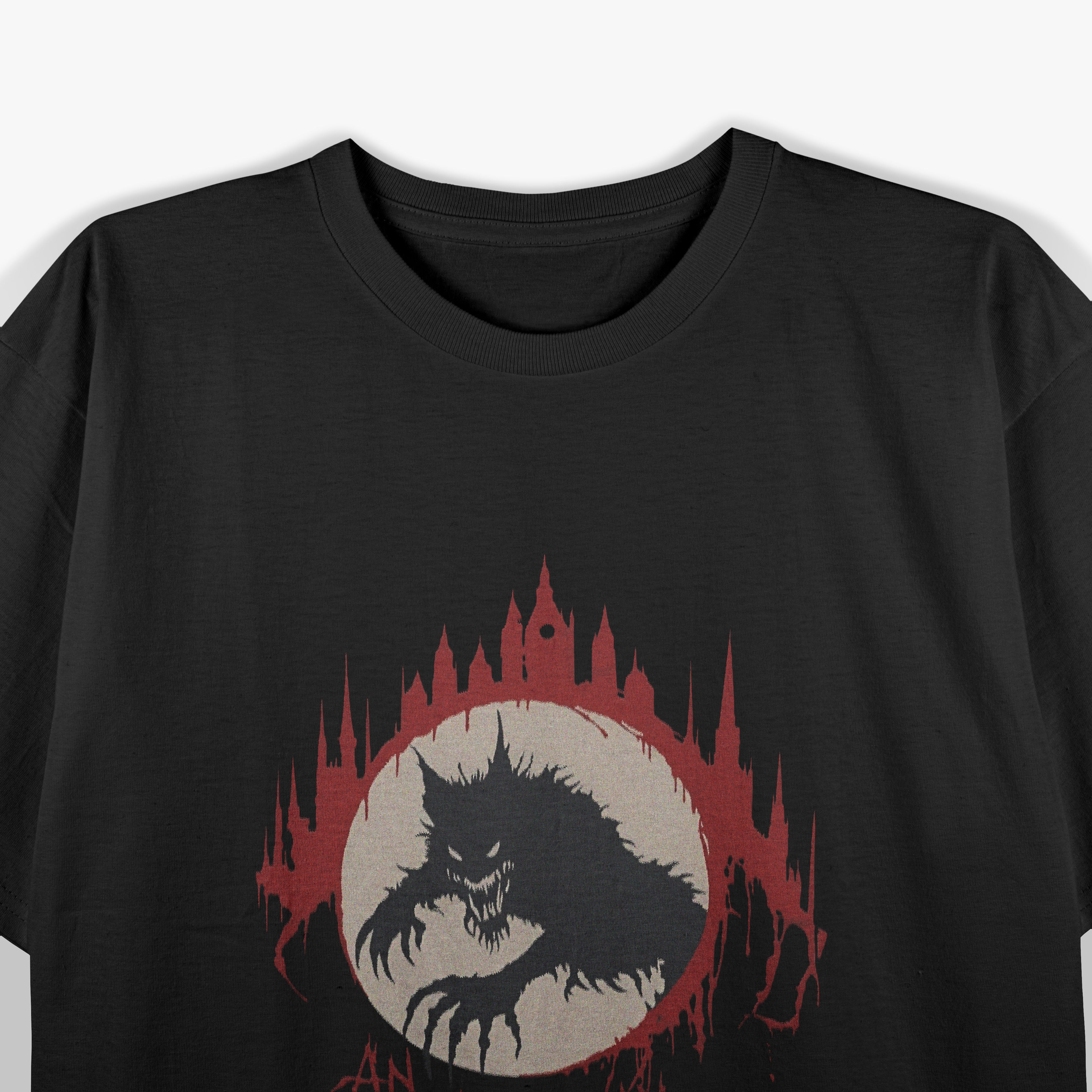 American Werewolf Scary Horror Cityscape Terror T-Shirt