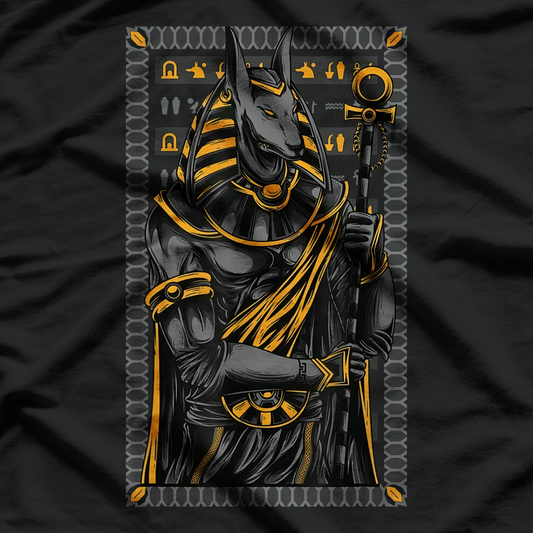 Ancient Egypt Hieroglyph Egyptian God Anubis T-Shirt