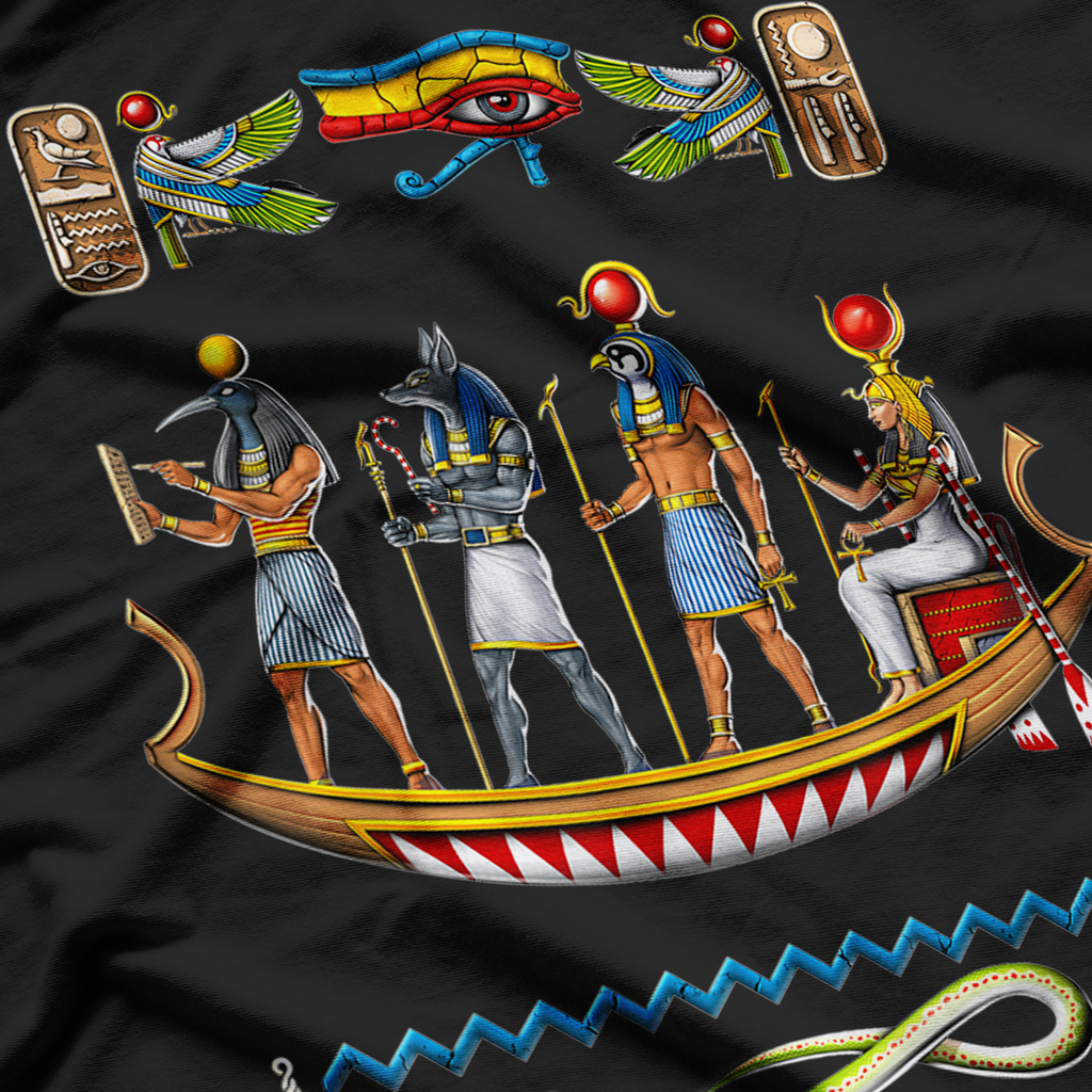 Ancient Egyptian Deities on Solar Barque T-Shirt