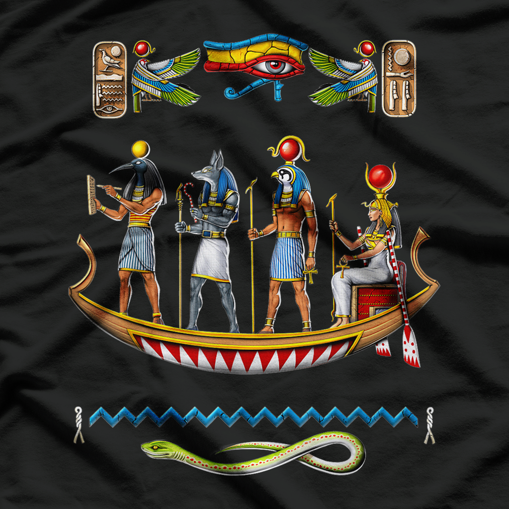 Ancient Egyptian Deities on Solar Barque T-Shirt