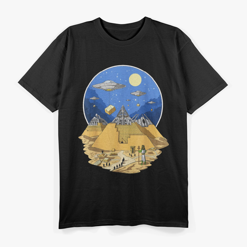Ancient Egyptian Pyramids Aliens Space UFO Science Fiction T-Shirt