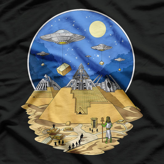 Ancient Egyptian Pyramids Aliens Space UFO Science Fiction T-Shirt