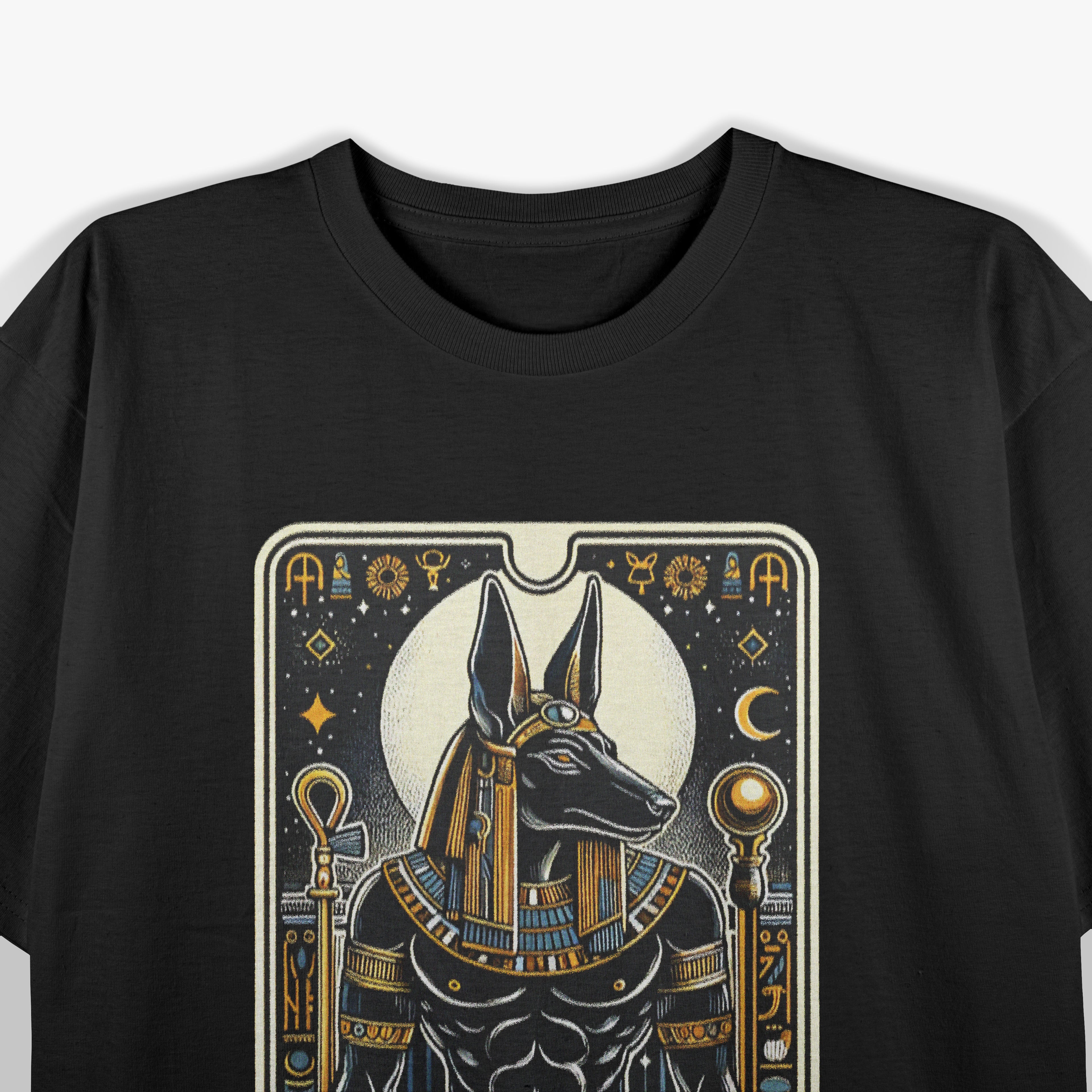 Anubis Egyptian God Ancient Deity Pharaoh Hieroglyphs T-Shirt