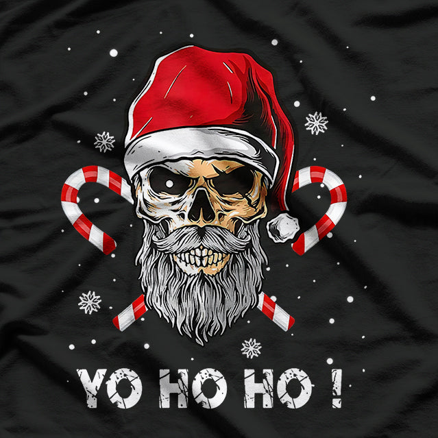Santa Pirate - Funny Christmas Skull Beard T-Shirt