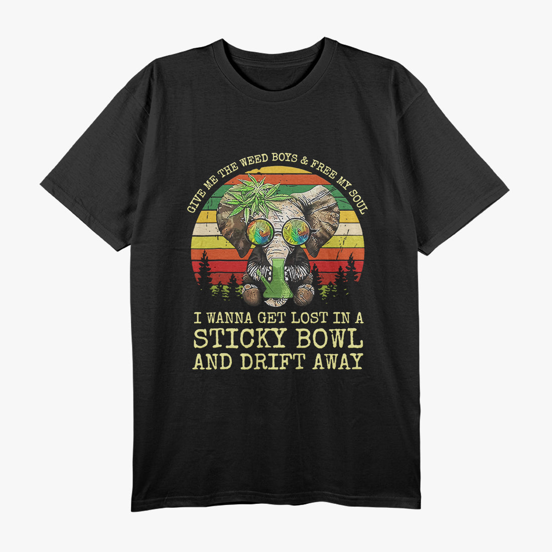 Cool Elephant Smoking - Retro Style T-Shirt