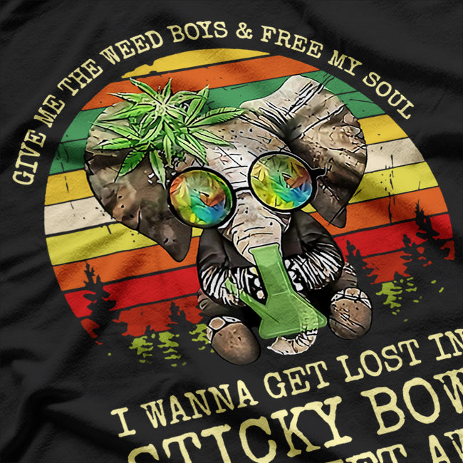 Cool Elephant Smoking - Retro Style T-Shirt