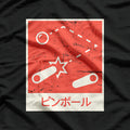 Japanese Pinball Unique Gaming Design for Arcade Fans T-Shirt