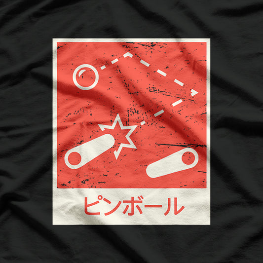 Japanese Pinball Unique Gaming Design for Arcade Fans T-Shirt