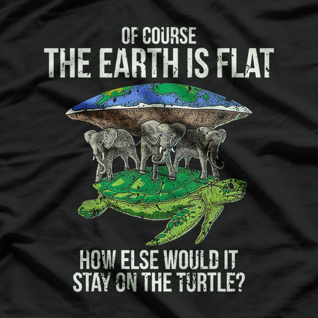 Flat Earth Society - Turtle & Elephants Parody T-Shirt