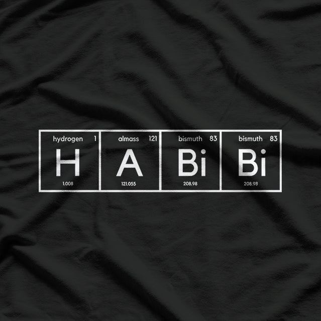 Habibi Funny Arabic Lebanese Word Periodic Table Style T-Shirt