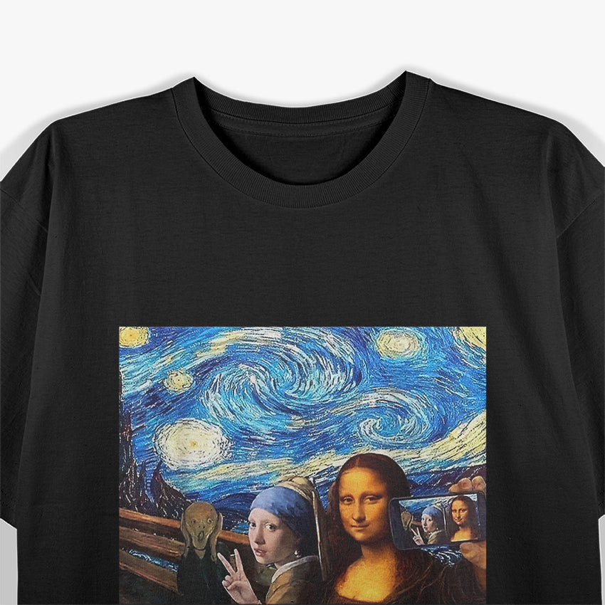 Art Mashup Mona Lisa Starry Night The Scream T-Shirt