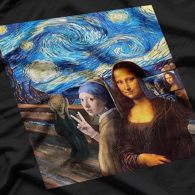 Art Mashup Mona Lisa Starry Night The Scream T-Shirt