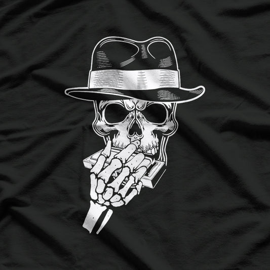 Skeleton Playing Harmonica - Eerie Melody T-Shirt