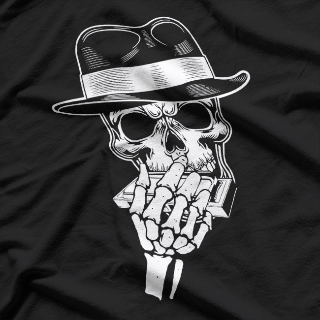 Skeleton Playing Harmonica - Eerie Melody T-Shirt