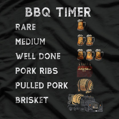 BBQ Smoker Timer - Funny Brisket & Ribs Cooking T-Shirt