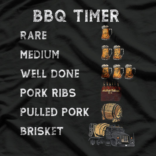 BBQ Smoker Timer - Funny Brisket & Ribs Cooking T-Shirt