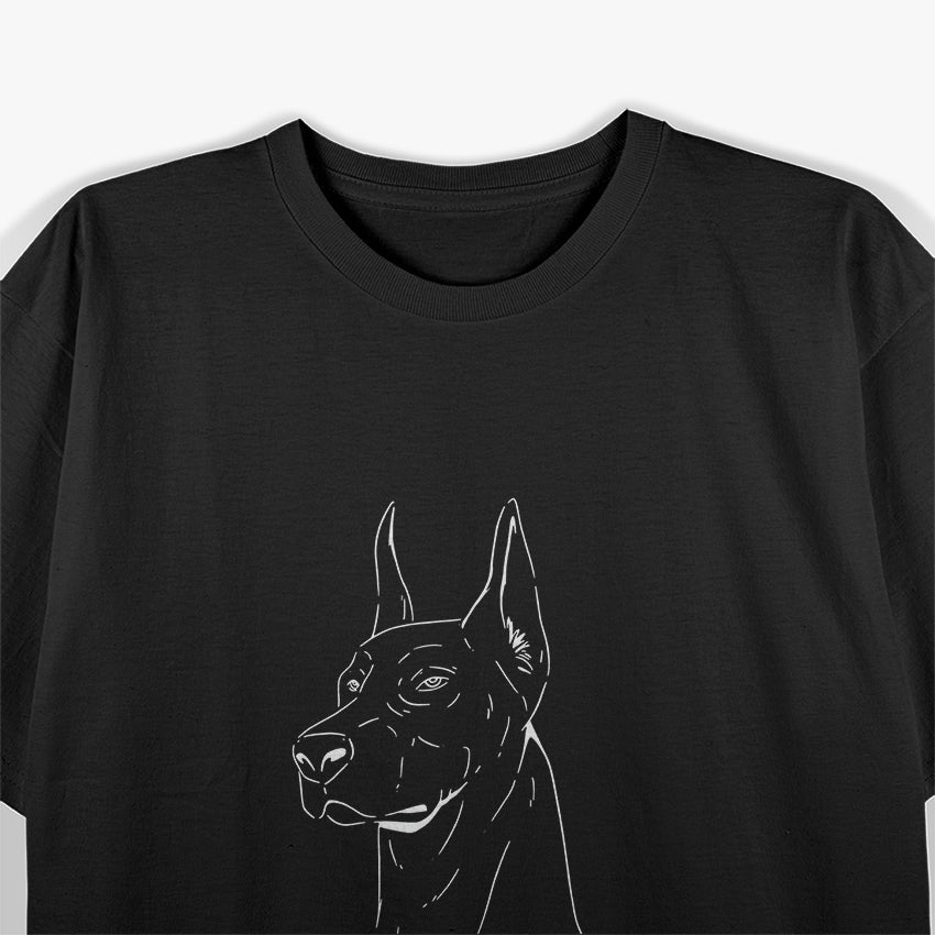 Doberman Line - Sleek & Strong Dog Design T-Shirt