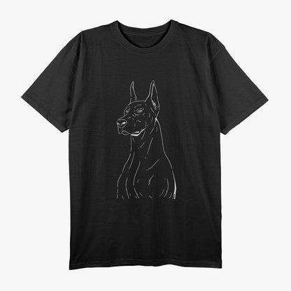 Doberman Line - Sleek & Strong Dog Design T-Shirt