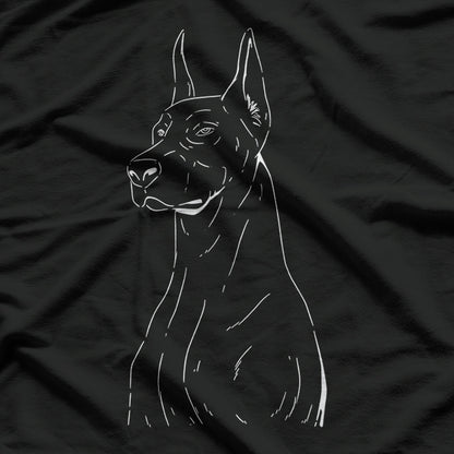 Doberman Line - Sleek & Strong Dog Design T-Shirt