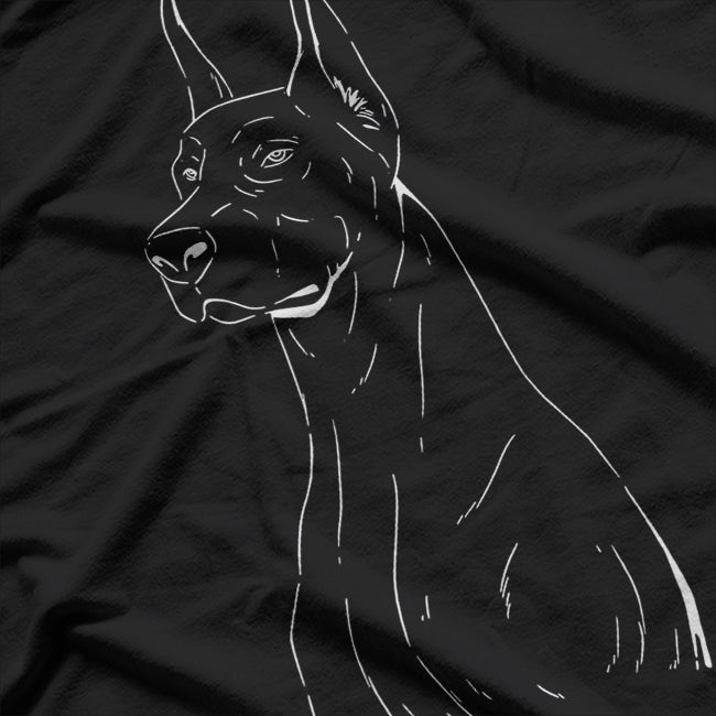 Doberman Line - Sleek & Strong Dog Design T-Shirt